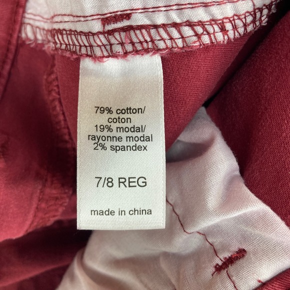 Maurices Women Burgundy Red Stretch Twill Straight Leg Pants Size 7/8‎ REG - Picture 13 of 15